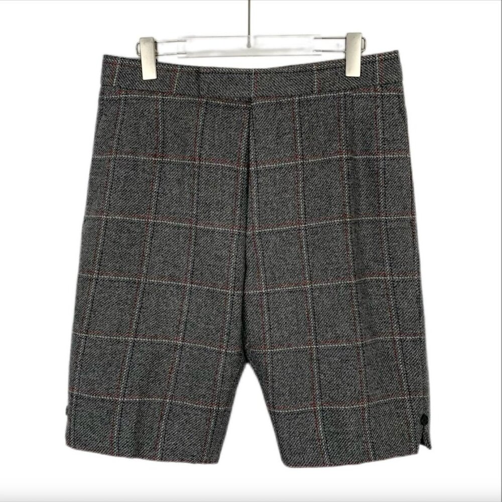 XF225 Thom Browne tb check grey wool tweed shorts 1 size S